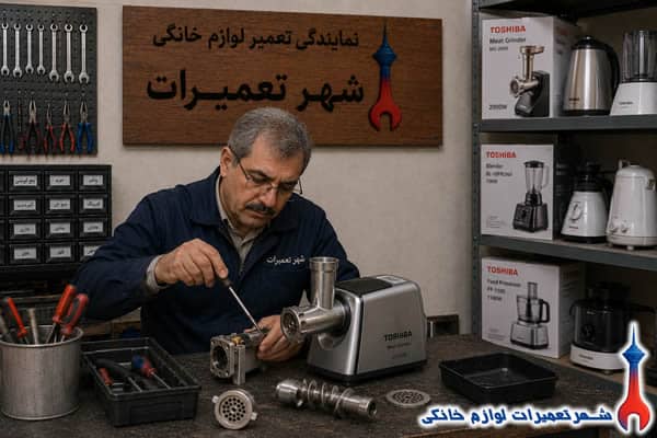 بررسی قطعات داخلی چرخ گوشت توشیبا