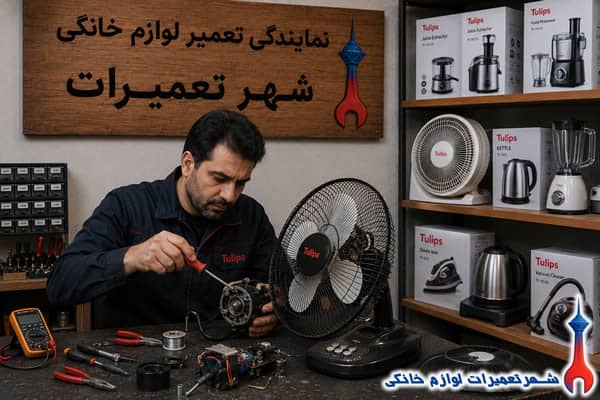 تکنسین در حال بررسی پنکه تولیپس
