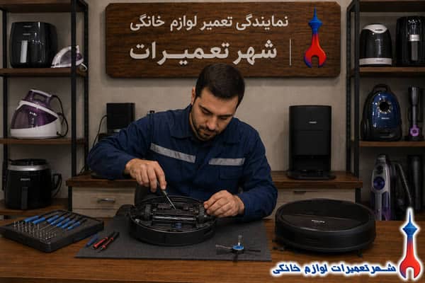 بررسی قطعات داخلی جارو رباتیک فیلیپس