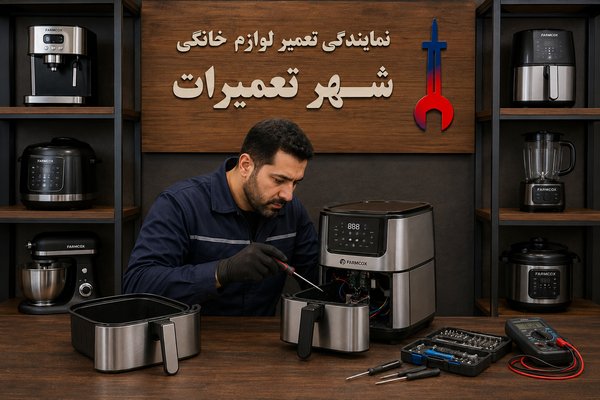 تعمیرکار حرفه ای در حال عیب یابی هواپز فارموکس Farmox
