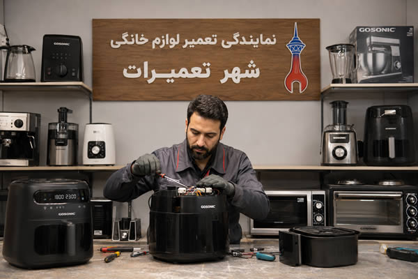 تعمیرکار در حال تعمیر هواپز گوسونیک gosonic