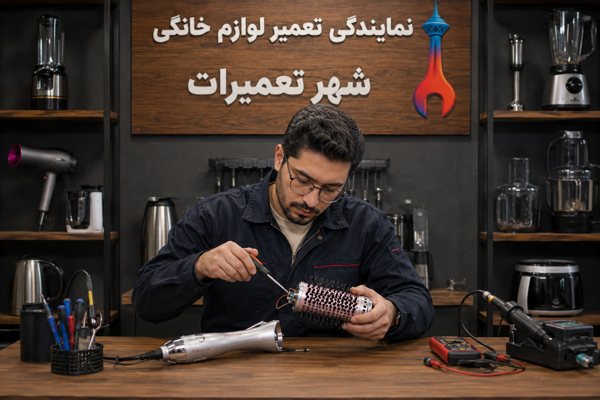 تکنسین در حال تعمیر سشوار شیگلم Sheglam