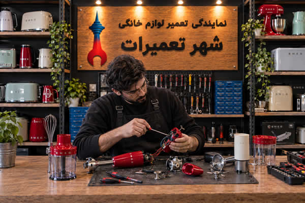 گوشت کوب برقی اسمگ Smeg در دست تعمیرکار