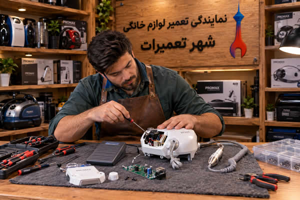 تعمیرکار مجرب شهر تعمیرات در حال عیب یابی سوهان برقی پرومکس ProMax