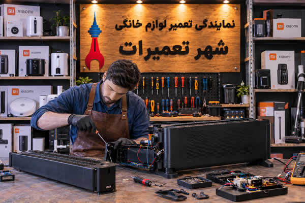 کارشناس در حال تعمیر بخاری برقی شیائومی Xiaomi